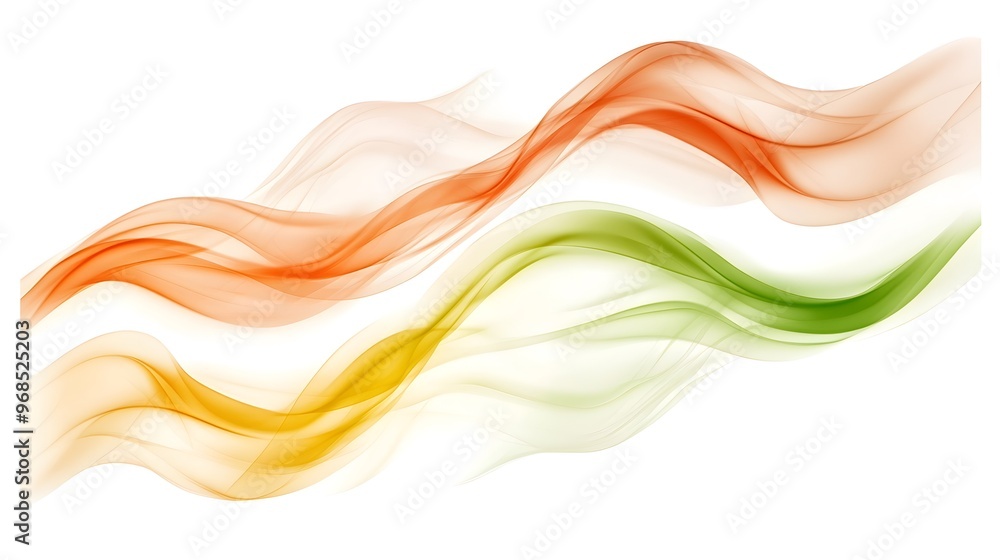 Abstract Colorful Smoke Waves Flowing on White Background Abstract Colorful Smoke Waves Flowing on White Background