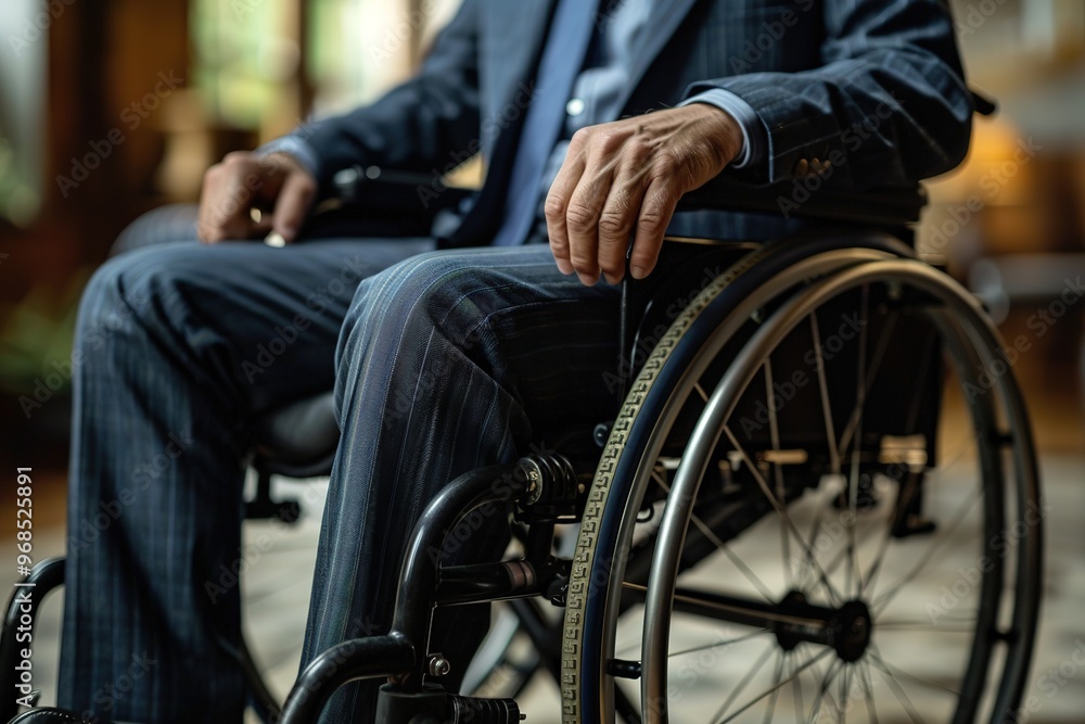 Businessman in a wheelchair wearing a suit