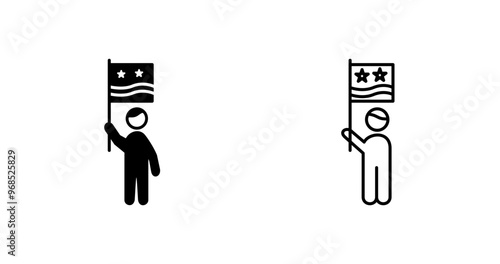 Raising Flag Vector Icon