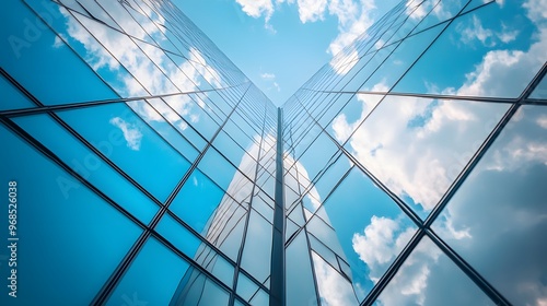 Wallpaper Mural Glass Facade of a Modern Building Reflecting Sky and Clouds Torontodigital.ca