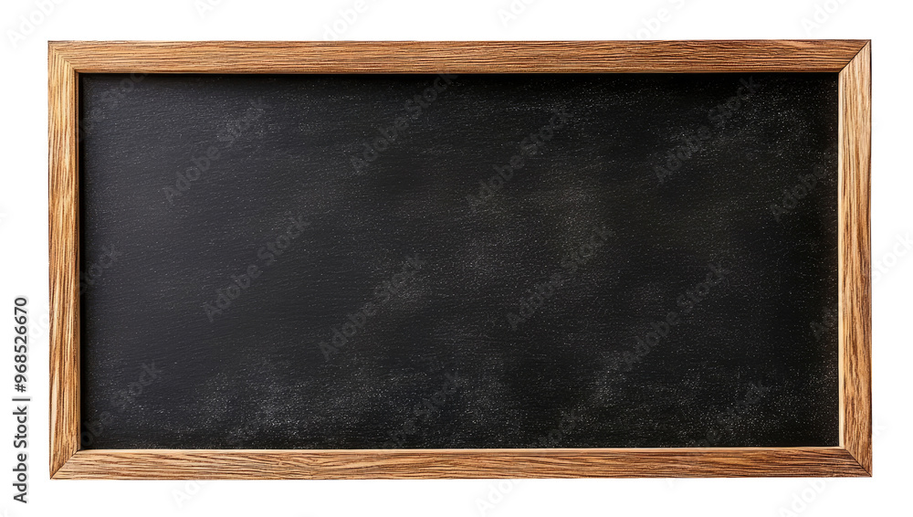 Horizontal blank black school chalkboard with wooden frame isolated on white background Horizontal blank black school chalkboard with wooden frame isolated on white background