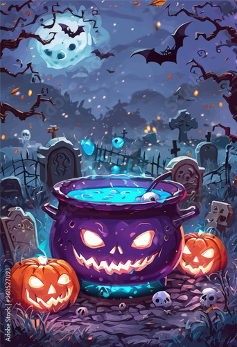 Halloween Night: A Spooky Witch's Cauldron