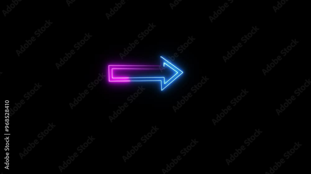 abstract glowing neon line direction arrow icon animation abstract glowing neon line direction arrow icon animation