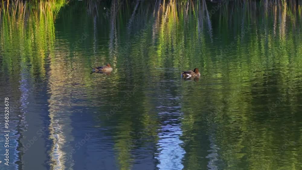 Redhead Duck Pair in Elk Island National Park, Edmonton Redhead Duck Pair in Elk Island National Park, Edmonton