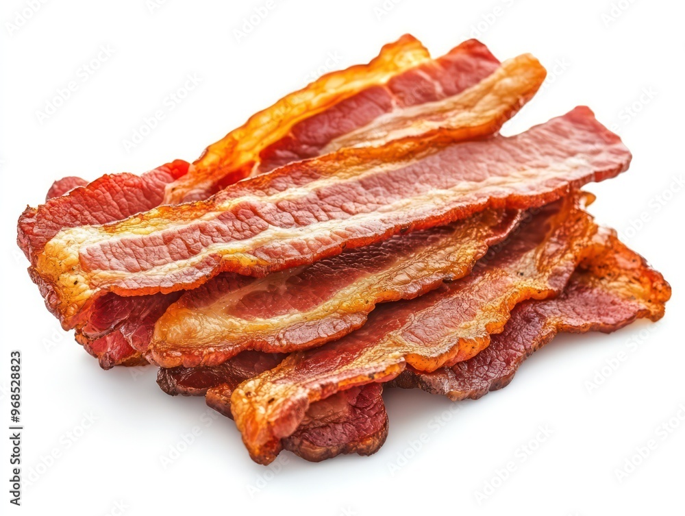 Bacon with white background. Generative AI Bacon with white background. Generative AI