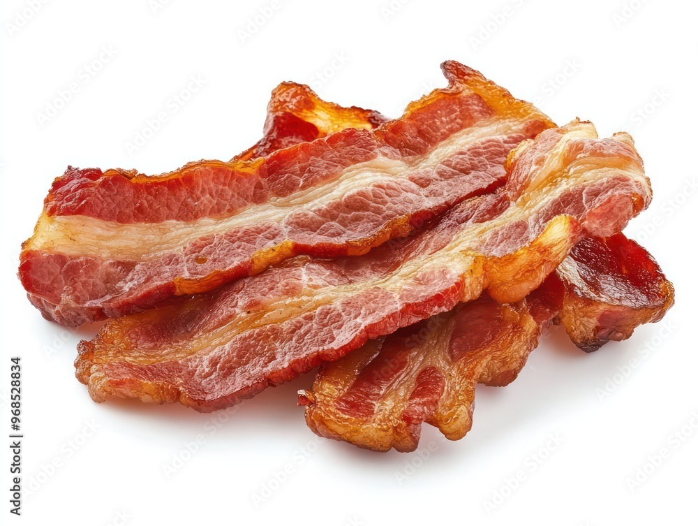 Bacon with white background. Generative AI Bacon with white background. Generative AI