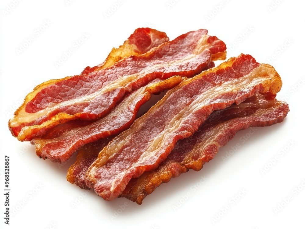 Bacon with white background. Generative AI Bacon with white background. Generative AI