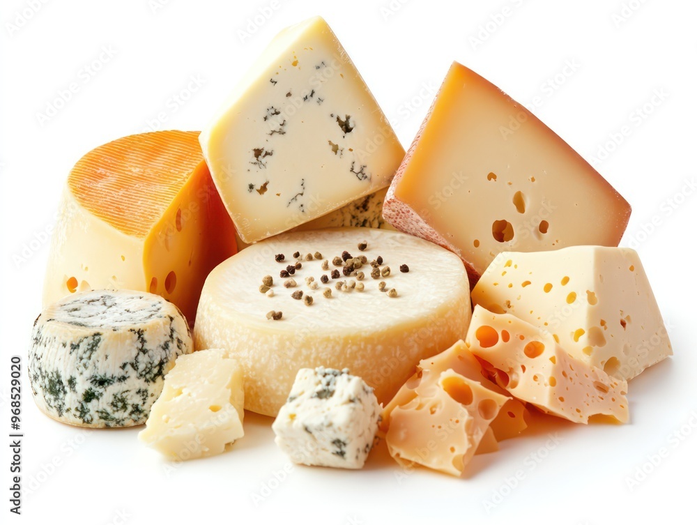 a Cheese on white background. Generative AI a Cheese on white background. Generative AI
