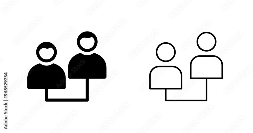 Connected Profiles Vector Icon Connected Profiles Vector Icon
