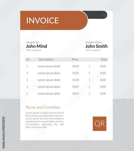 corporate and minimalistic invoice design for any business company