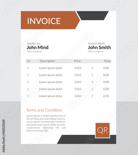 corporate and minimalistic invoice design for any business company