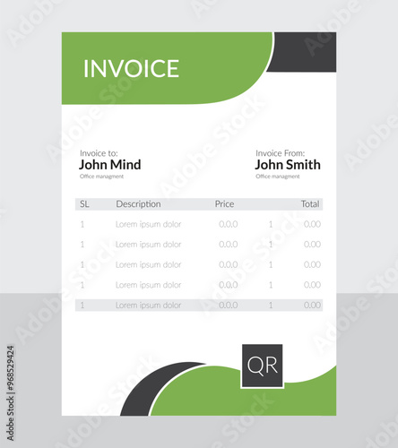 corporate and minimalistic invoice design for any business company