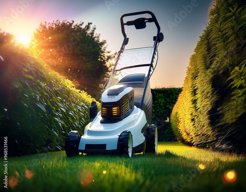 man mowing lawn cating grass lawn mower on grass, lawnmower on grass, mower on grass, mowing the grass, wallpaper lawn mower on the lawn, man mowing lawn, mowing the grass, Low angle of a man pruning  photo