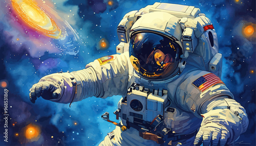 Spacewalker in American Flag Suit