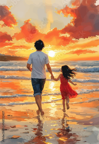 Sunset Walk on the Beach