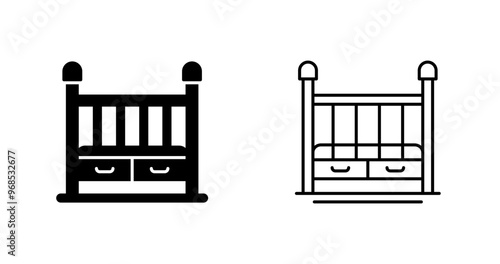 Baby Crib Vector Icon