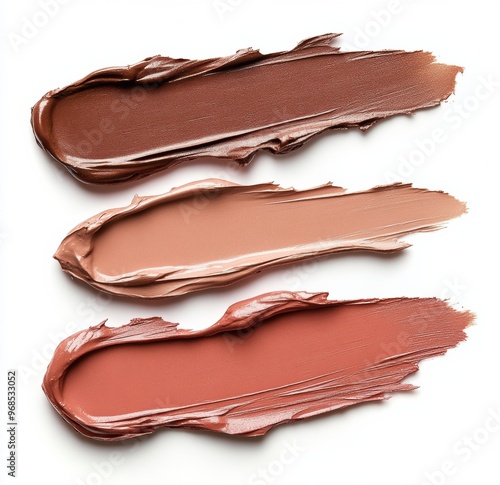 Wallpaper Mural 3 pieces of liquid lipstick smears, isolated on a white background Torontodigital.ca