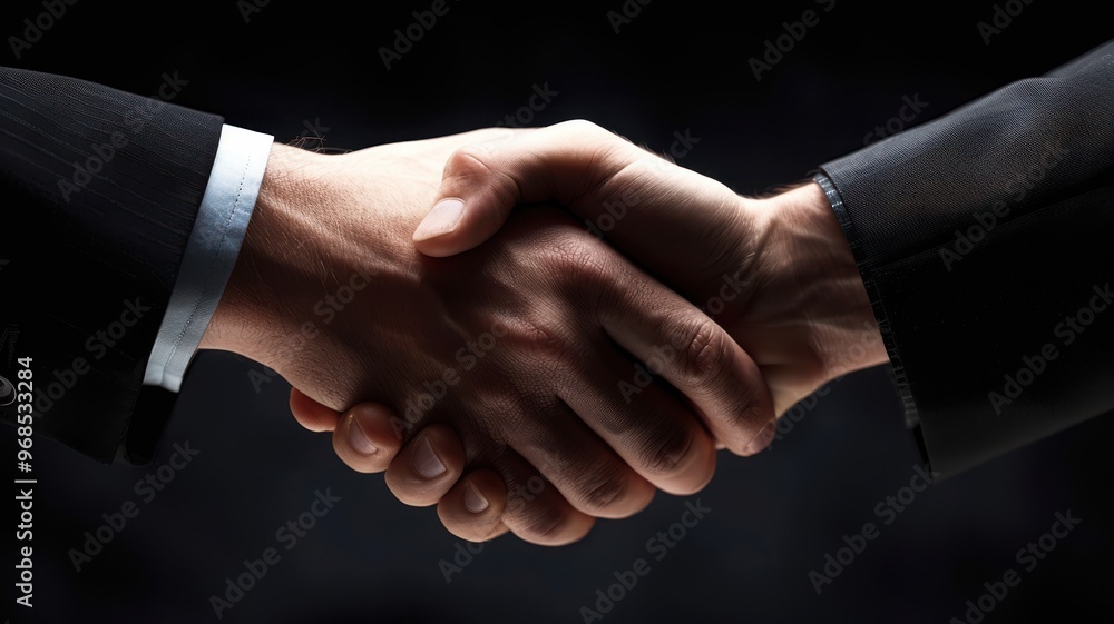 Close-up of two hands shaking, representing partnership, agreement, and business collaboration in a professional setting. Close-up of two hands shaking, representing partnership, agreement, and business collaboration in a professional setting.