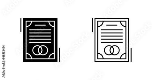 Wedding Contract Vector Icon