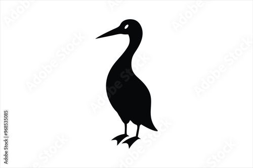 Little cormorant vector art illustration