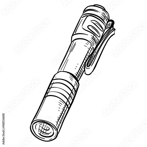 flashlight handdrawn illustration
