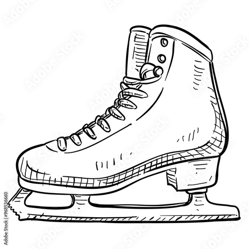 ice skating shoes handdrawn illustration