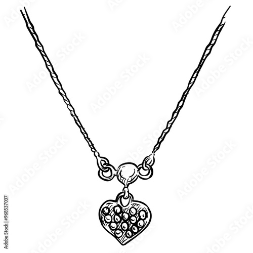 necklace jewelry handdrawn illustration