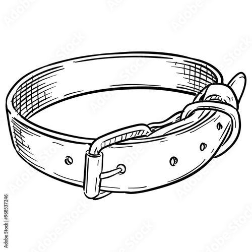 pets collar handdrawn illustration