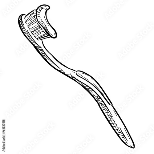 toothbrush handdrawn illustration