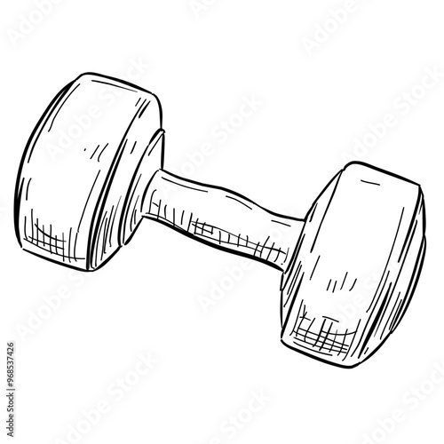 dumbbell handdrawn illustration
