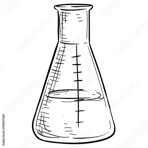 erlenmeyer flask handdrawn illustration