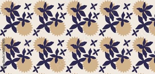Hand drawn flowers seamless pattern. Pastel background in minimalist for backgrounds, wallpapers, textile, and fashion.