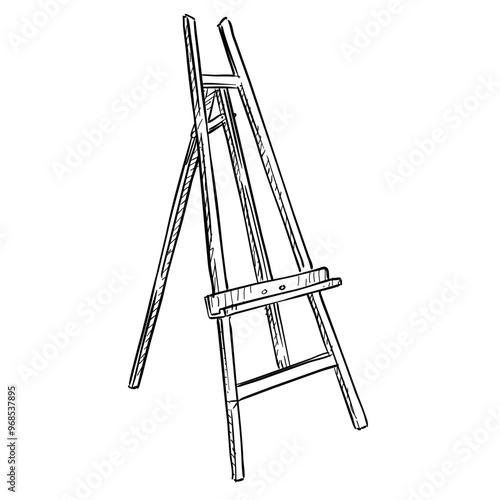 wooden easel handdrawn illustration