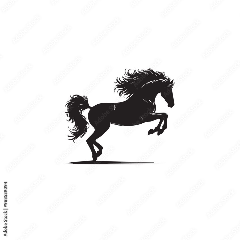 Horse silhouette. Running horse silhouette. Jumping horse vector design on white background. Horse logo, icon. Horse silhouette. Running horse silhouette. Jumping horse vector design on white background. Horse logo, icon.