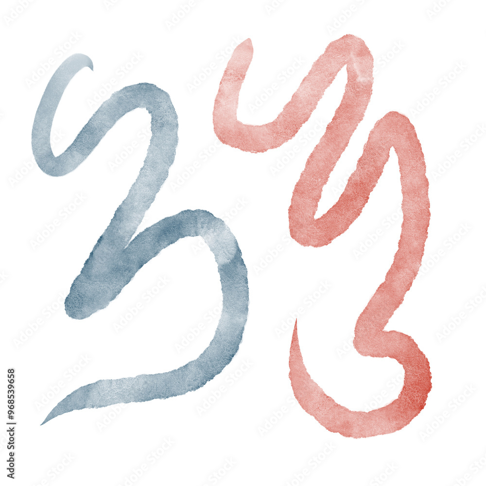 Watercolour Squiggles Abstract Decoration Watercolour Squiggles Abstract Decoration