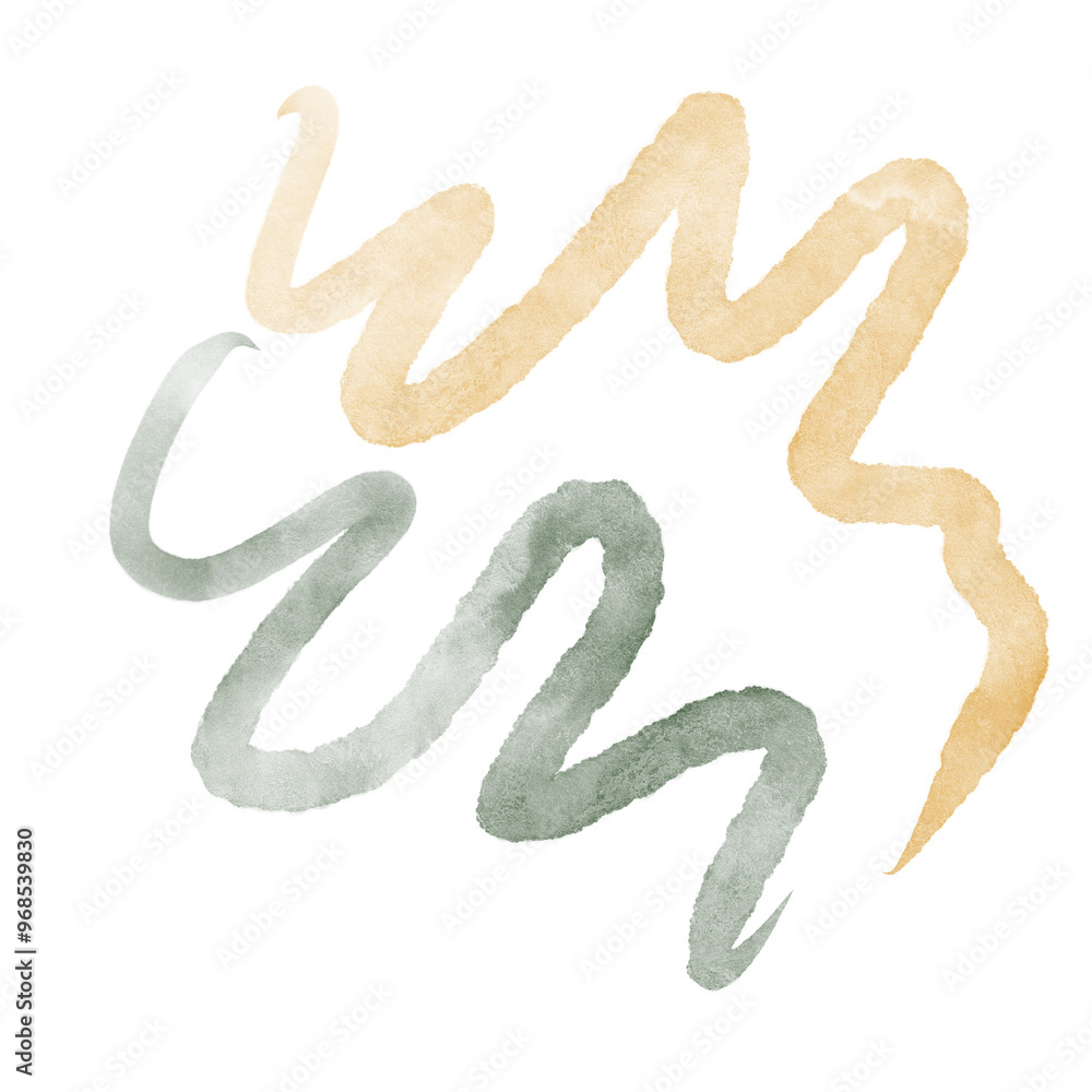 Watercolour Squiggles Abstract Decoration Watercolour Squiggles Abstract Decoration
