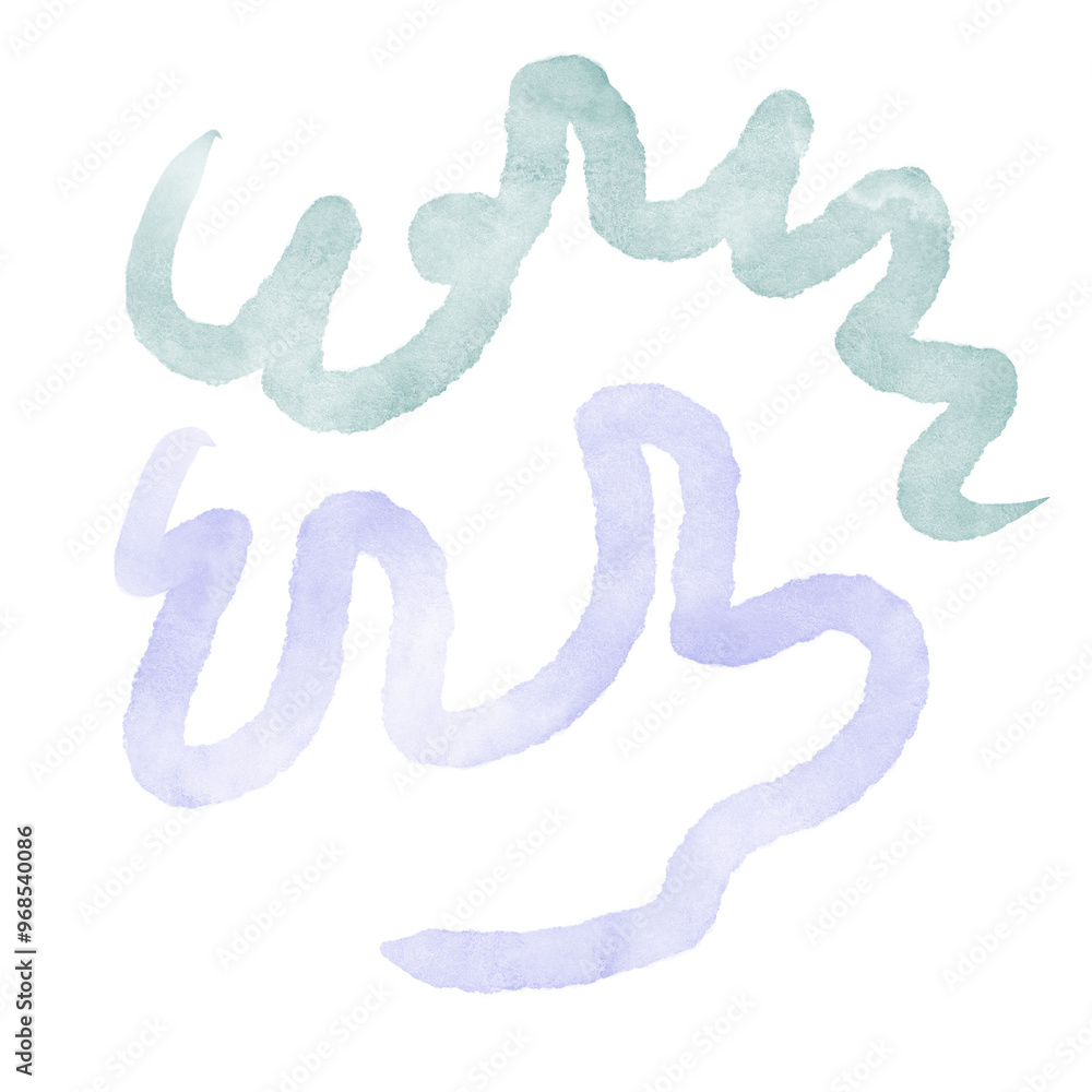 Fototapeta premium Watercolour Squiggles Abstract Decoration