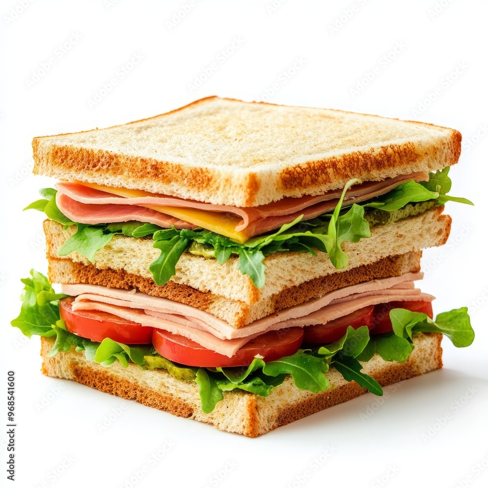 delicious sandwich isolated on white background. delicious sandwich isolated on white background.