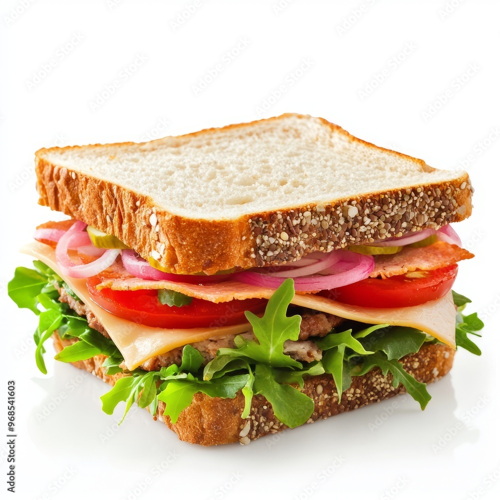 delicious sandwich isolated on white background. delicious sandwich isolated on white background.