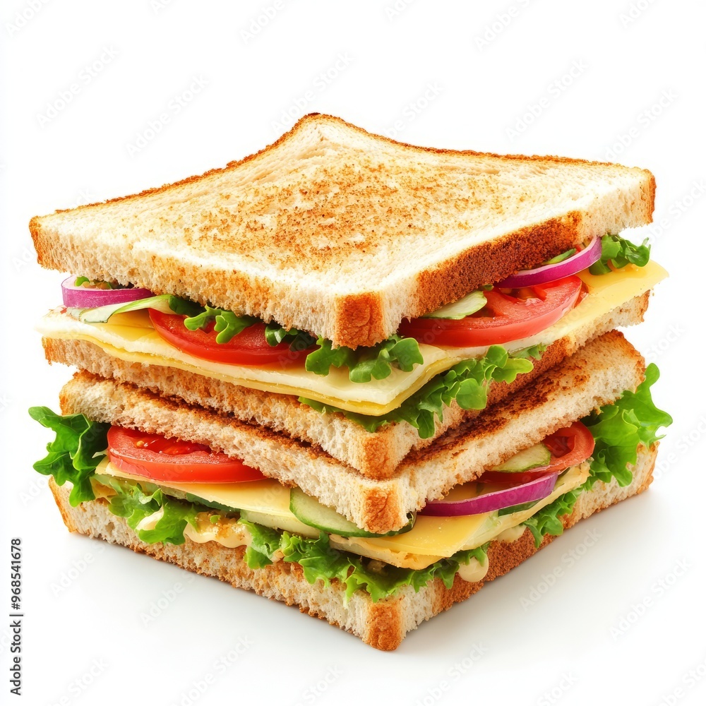 delicious sandwich isolated on white background. delicious sandwich isolated on white background.
