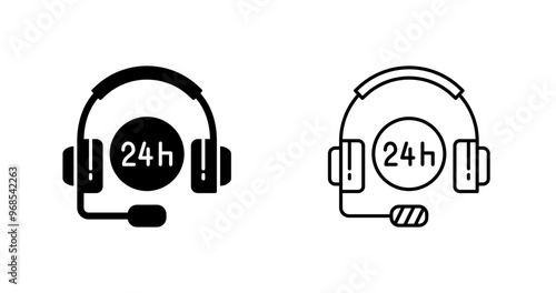 24 Hours Support Vector Icon