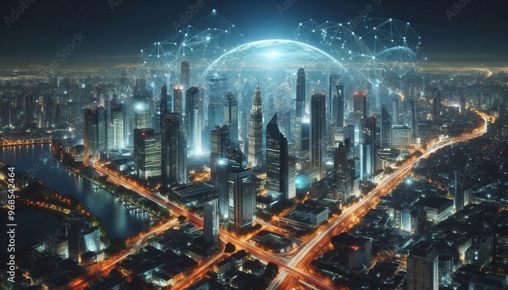 Fototapeta premium modern future world