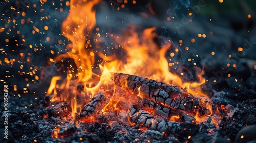 lapices talados que parecan arbole que se estan incendiando photo