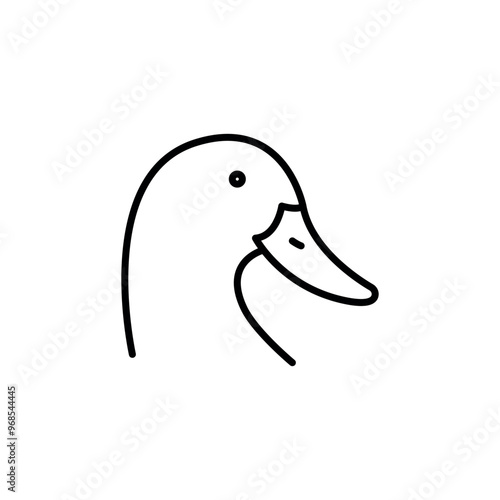 Duck icon. Represents a duck, commonly found in water-rich environments and known for its distinctive quacking. Used in contexts related to wildlife, nature, agriculture. Vector illustration 