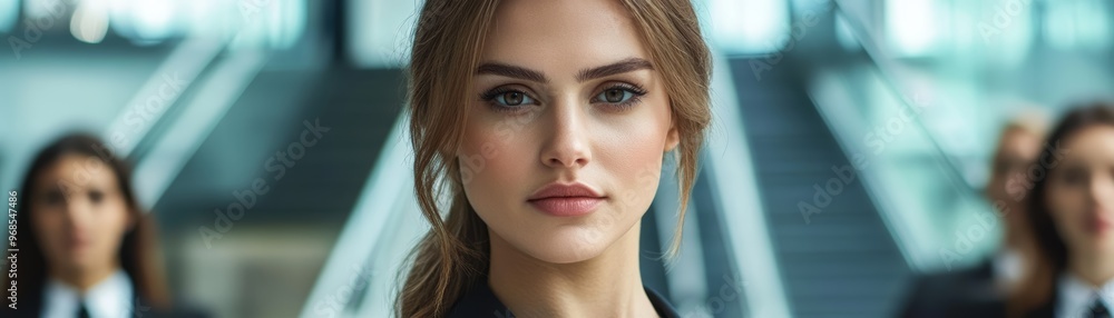 Confident Businesswoman Looking at Camera in Office Confident Businesswoman Looking at Camera in Office