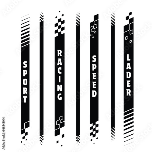 Sport checkered vertical black lines