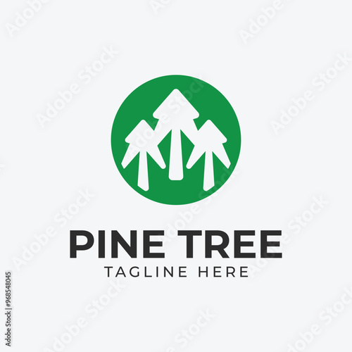 pine tree logo simple illustration design.