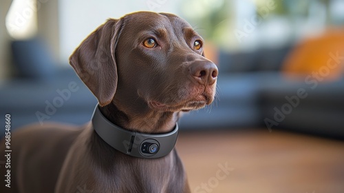 Pet GPS tracker, on the white background photo