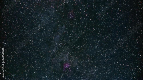 A fragment of the Milky Way and the Andromeda Galaxy in the night sky