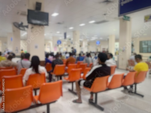 Many patients come to see the doctor and wait for the hospital service .. lens blurred photo